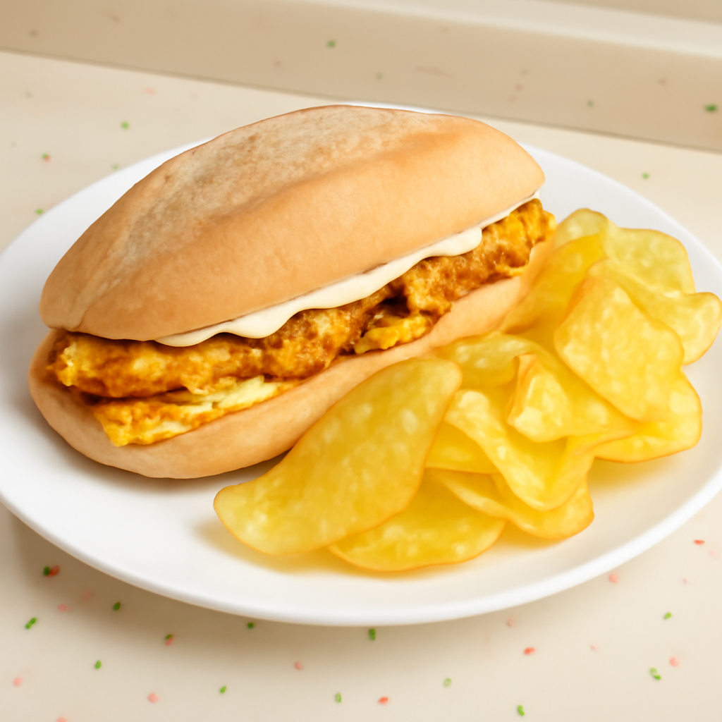 Montadito de pollo con tortilla