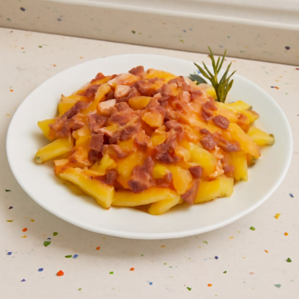 Papas cheddar con bacon